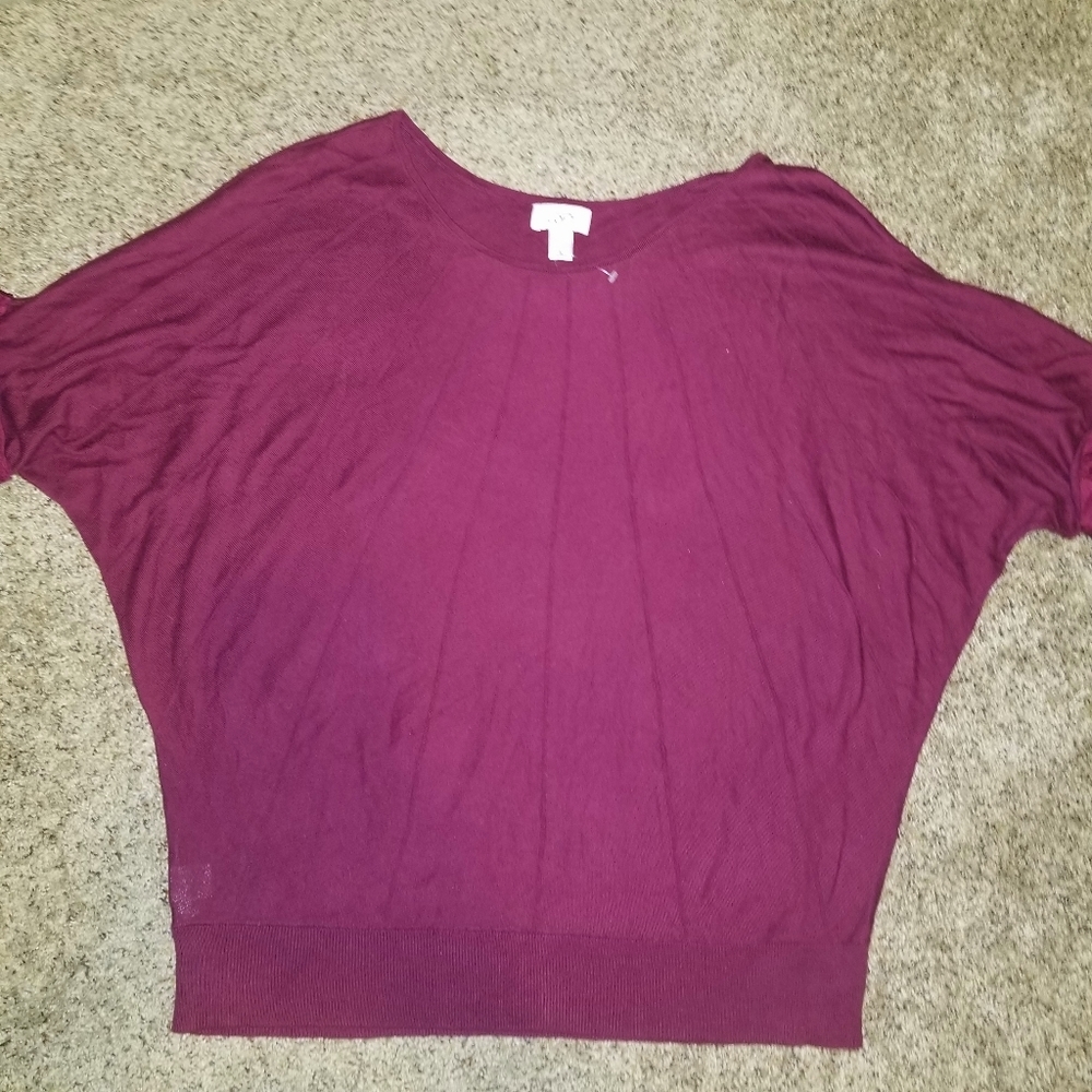 2 for $10 | Ann Taylor LOFT Dark Purple Dolman Top Large